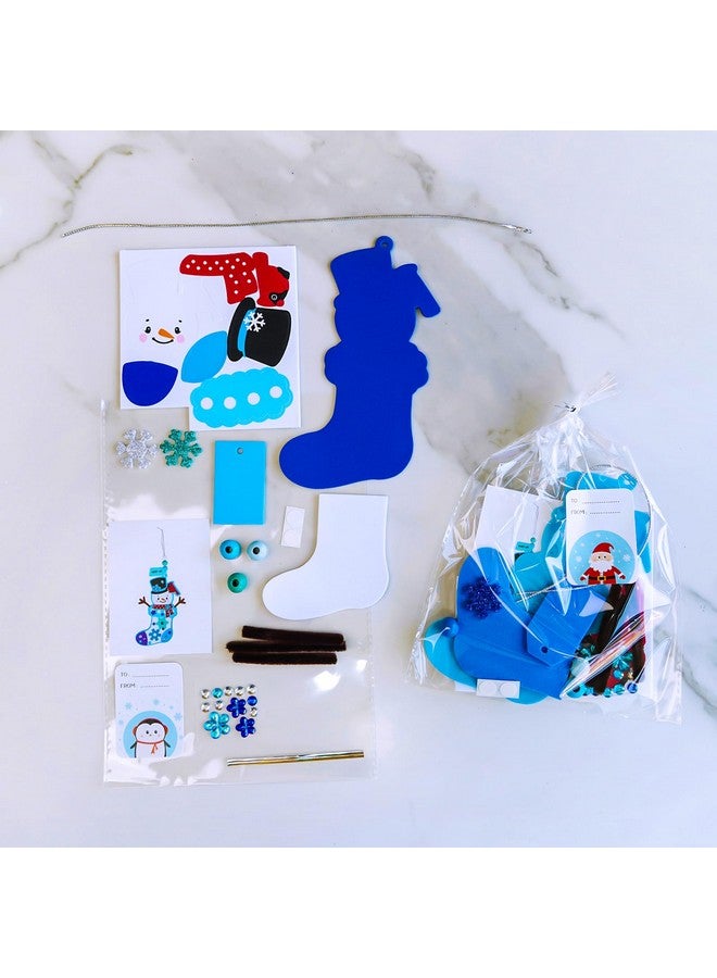 Winlyn 24 Sets Christmas Craft Kits Winter Crafts DIY Snowman Stocking Ornaments Decorations Snowman Snowflakes Foam Stickers Arts and Crafts for Kids Classroom Art Activities Holiday Party Favors - Image 4