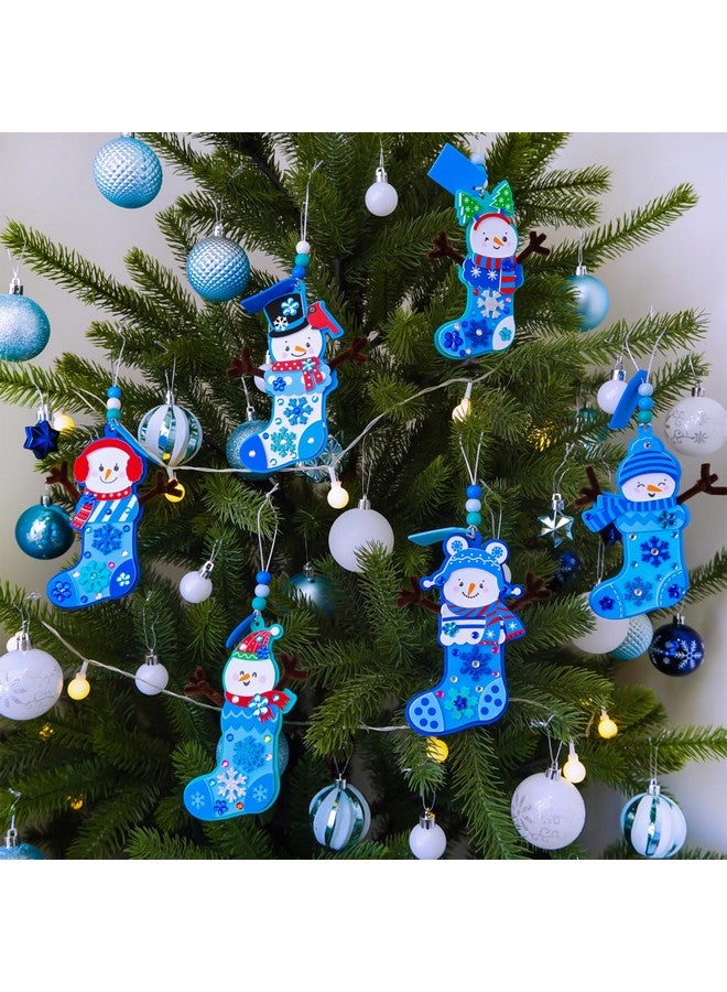 Winlyn 24 Sets Christmas Craft Kits Winter Crafts DIY Snowman Stocking Ornaments Decorations Snowman Snowflakes Foam Stickers Arts and Crafts for Kids Classroom Art Activities Holiday Party Favors - Image 5