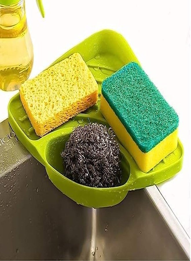 BigPlayer Green Corner Kitchen Sink Storage Organizer Rack - Space-Saving & Easy-Access Design for Tidy Countertops - Image 1