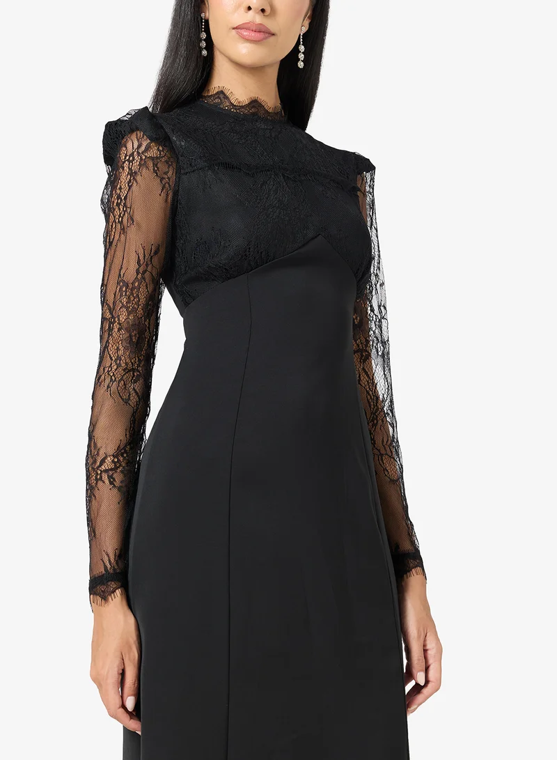 Khizana  Lace Detailed Mermaid Cut Dress for Women | Best Price UAE