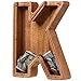 ladenk Piggy Bank for Kids Boys Girls Wooden Large Letter Piggy Bank Alphabet Money Bank with Initial K Coin Bank Fun Gifts for Birthday Christmas Festival Baby Shower - Image 2