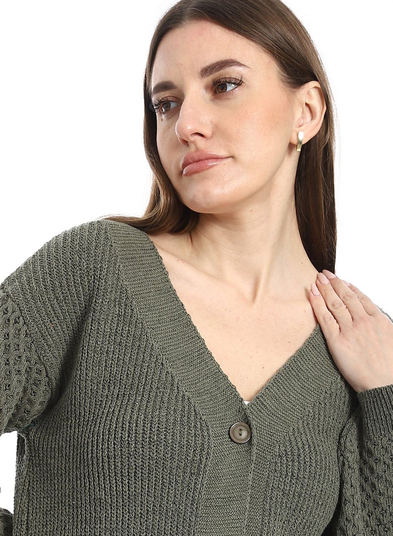 سيزار كارديجان صوف حريمي بزراير من الأمام - Image 5