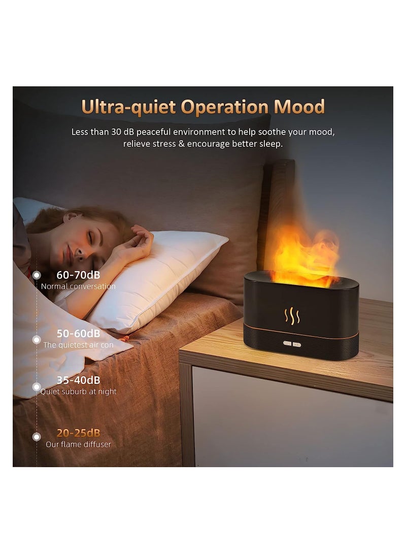 ELTERAZONE Flame Diffuser Humidifier-Auto Off 180ml Essential Oil Diffuser-2 Modes Brightness Aroma Humidifier with Fire Flame Effect for Home,Office,Spa,Gym(Black) - Image 3