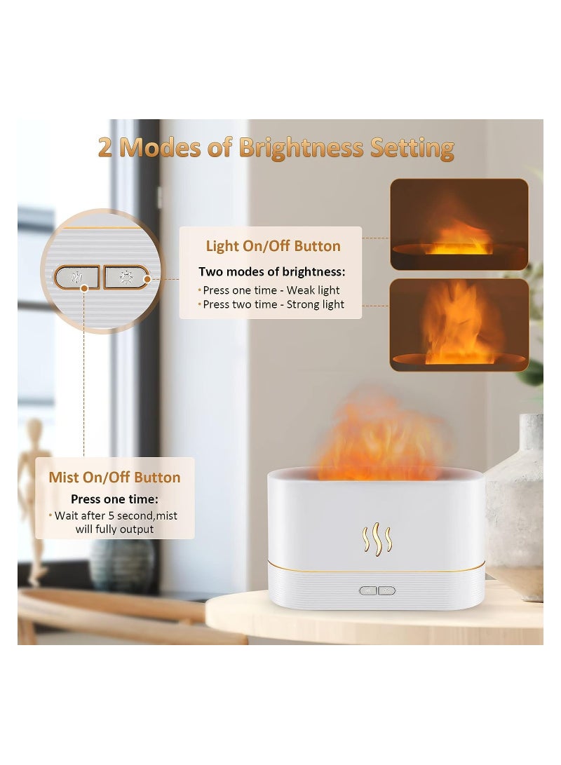 ELTERAZONE Flame Diffuser Humidifier-Auto Off 180ml Essential Oil Diffuser-2 Modes Brightness Aroma Humidifier with Fire Flame Effect for Home,Office,Spa,Gym(Black) - Image 4