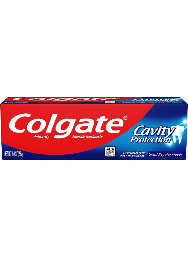 Colgate معجون أسنان كولجيت لحماية التجاويف مع الفلورايد، نكهة عادية رائعة، 1 أونصة (عبوة من 24) - Image 2