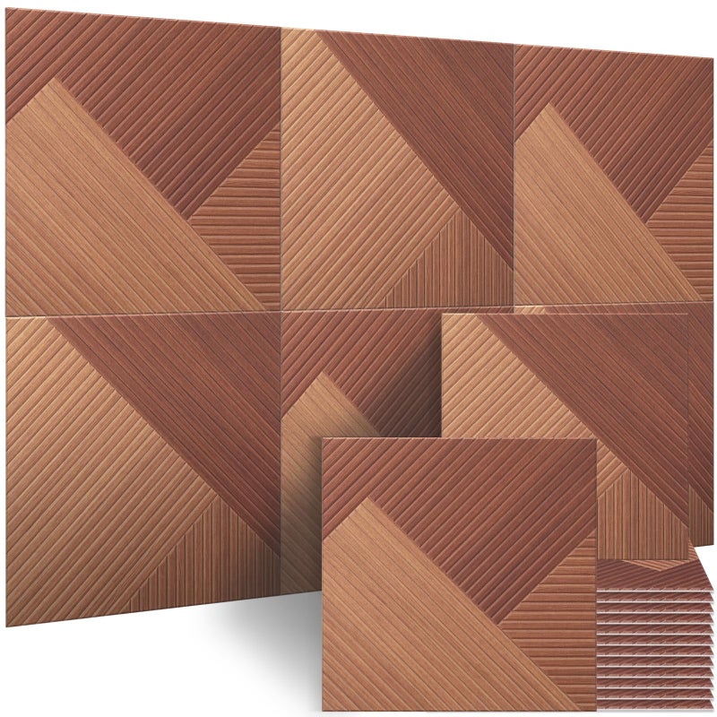 BUBOS Self-Adhesive Acoustic Wall Panels,6 Pack Wood-Pattern Soundproof Wall Panels, Total Size 70.8 x 47.2 Inches Decorative Sound Absorbing Panels for Studio, Home,Deep Diamond Weave - Image 1