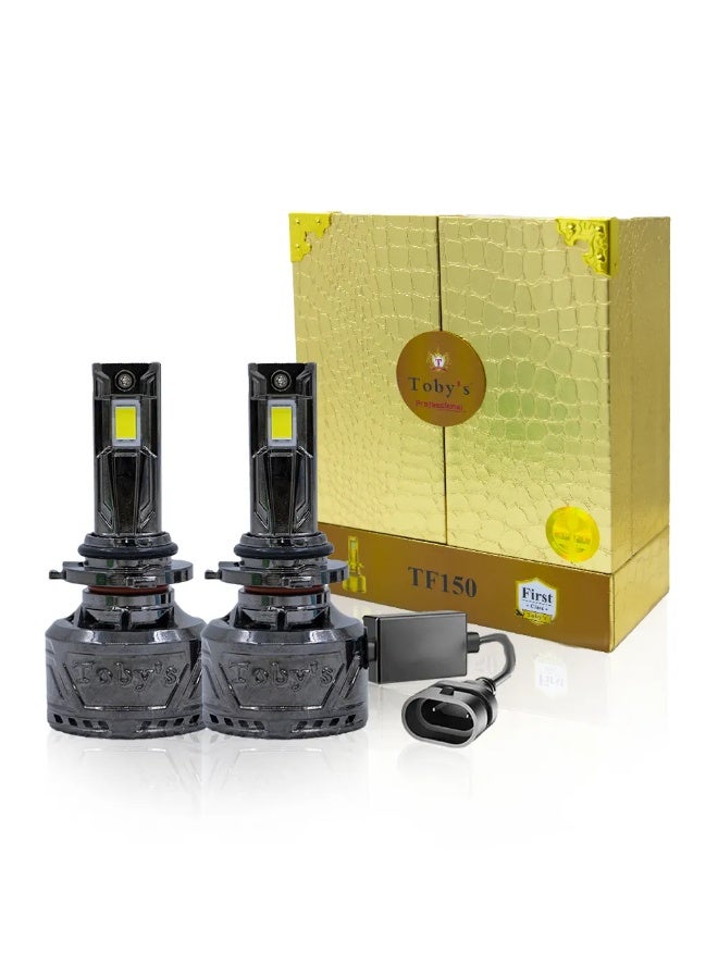 توبيز مصباح أمامي LED للسيارة من Tobys TF150، قطعتان، أصلي، 150 واط/القطعة، قوة 15000 لومن/القطعة، بدرجة حرارة لون 6500 كلفن - 9006