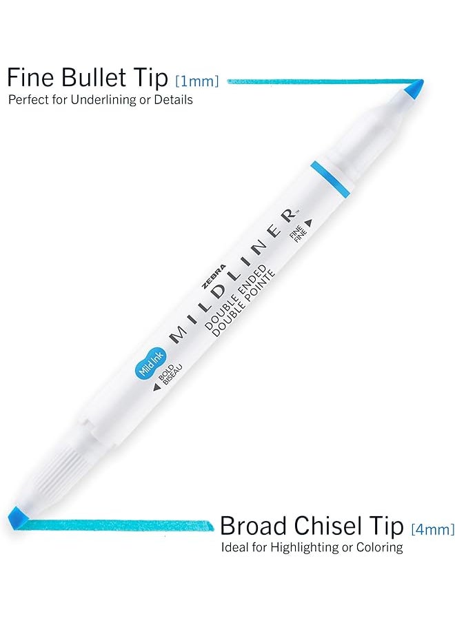 ZEBRA Pen Mildliner Double Ended Highlighter Broad And Fine Tips Refresh And Friendly Colors 10 Count  - Image 3