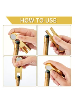 SYOSI 2 Pcs Billiards Pool Cue Tip Shaper Tool U Shaped Cue Tip Scuffer Burnisher Metal Cue Tip Sander Cue Stick Tool U Shaped Multi Functional Cue Tip Trimmers Tapper with Sandpaper  - Image 2