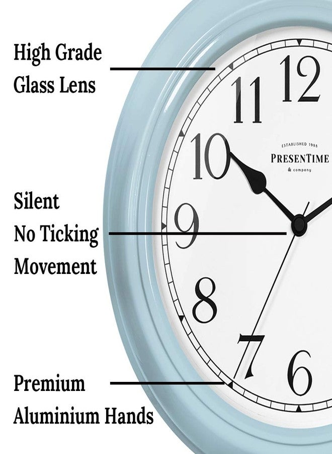 Presentime & Co Chic Home Collection 10" Molly Clock, Silent No Ticking, Blue Color. Modern Decorative Wall Clock for Kitchen, Kid's Room, Bathroom, Bedroom, and Office - Image 3