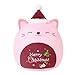 SQEQE Christmas Cat Stuffed Animal Pink Cat Plush Wearing Red Hat Kawaii Stuffed Toys Soft Home Plushie Decoration Gifts for Boys Girls Red 10 Inch - Image 2