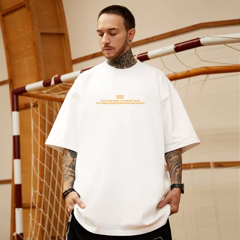 Short Sleeve Men'S T-Shirt 2024 Plus Size Fashion Brand Loose Half Sleeve Printed White Round Neck Student T-Shirt - Image 4