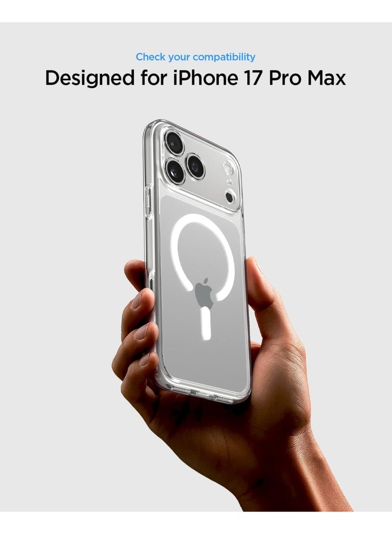 Spigen غطاء حماية Ultra Hybrid MagFit لجهاز iPhone 17 Pro Max مع MagSafe (2025) - شفاف أبيض - Image 5