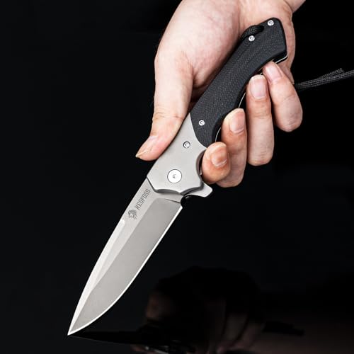 NedFoss W.SWAN Pocket Knife, Sharp D2 Steel Folding Knife with Clip, G10 Handle, Safety Liner Lock, Large Pocket Knives for Hiking, Outdoor, Mens Gift - Image 5