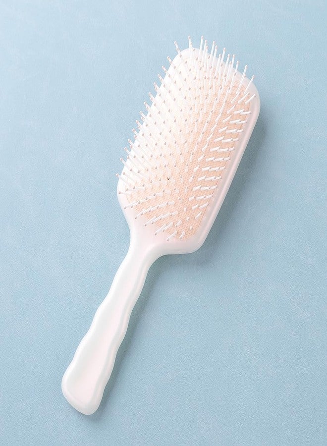 UMAI Detangler Hair Brush | Flexible Bristles | Paddle Brush with Cushioning for Smoothening out Curls, Straightening and Styling Hair|Wet & Dry Hair Pain Free Detangling (Beige) - Image 1