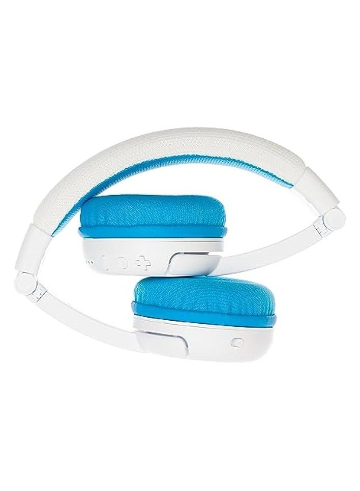 بروماس سماعات الرأس التعليمية للأطفال التي تحدد مستوى الصوت مع ميكروفون بوم، صوت آمن لتعزيز الصوت، سماعات بلوتوث للدراسة، قابلة للطي، قابلة للتعديل، عمر البطارية 20 ساعة - أزرق - Image 2