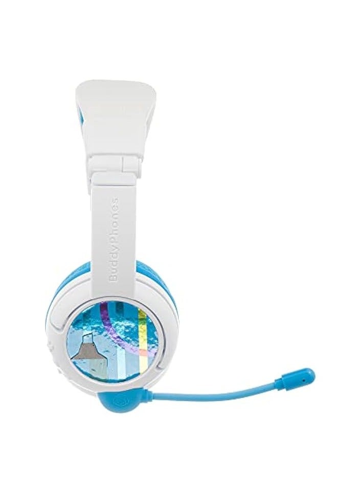 بروماس سماعات الرأس التعليمية للأطفال التي تحدد مستوى الصوت مع ميكروفون بوم، صوت آمن لتعزيز الصوت، سماعات بلوتوث للدراسة، قابلة للطي، قابلة للتعديل، عمر البطارية 20 ساعة - أزرق - Image 5