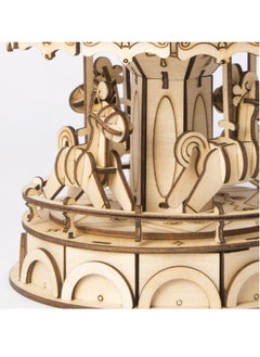 Robotime Rolife Merry-Go-Round TG404, Assembly Brain Teaser 3D Wooden Puzzle DIY Build Model Crafts Kits, Unique Home Decor Birthday Gifts for Teens or Adults  - Image 3