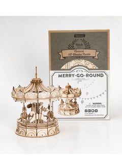 Robotime Rolife Merry-Go-Round TG404, Assembly Brain Teaser 3D Wooden Puzzle DIY Build Model Crafts Kits, Unique Home Decor Birthday Gifts for Teens or Adults  - Image 5