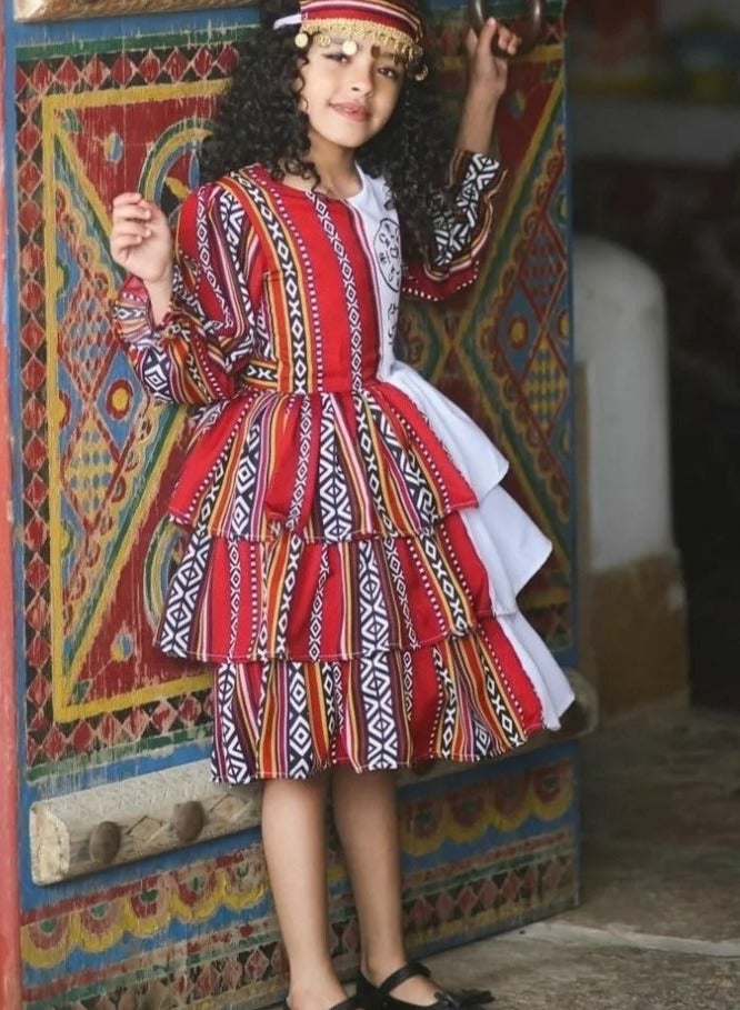 Luxurious girls' dress for Foundation Day with Sadu pattern to give you distinction and more elegance  - Image 1