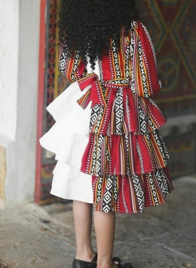 Luxurious girls' dress for Foundation Day with Sadu pattern to give you distinction and more elegance  - Image 2