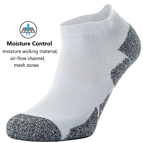 CWVLC Unisex Cushioned Compression Athletic Ankle Socks Multipack, 3-pairs White, L (10.5-13 W US/ 9-11.5 M US) - Image 5