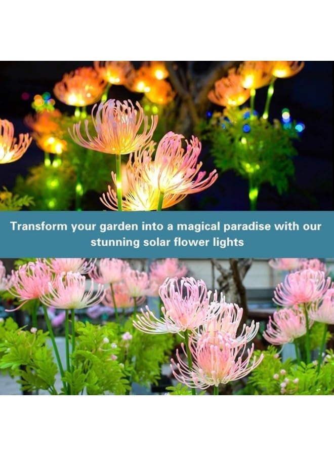 Solar Flower Lights Outdoor, Waterproof 8 Color Changing LED Garden Decor, 2 Pcs Set - Image 5
