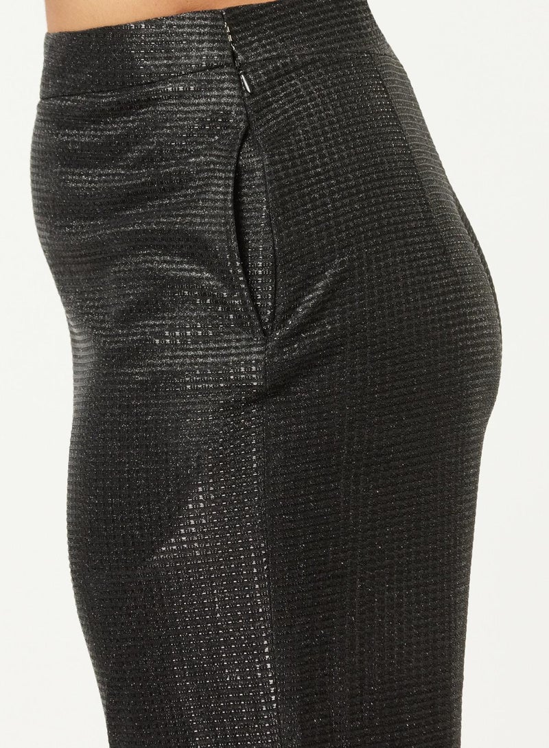 IZEL Over-sized Black Shimmer Two-piece Suit set with pants  - Image 5