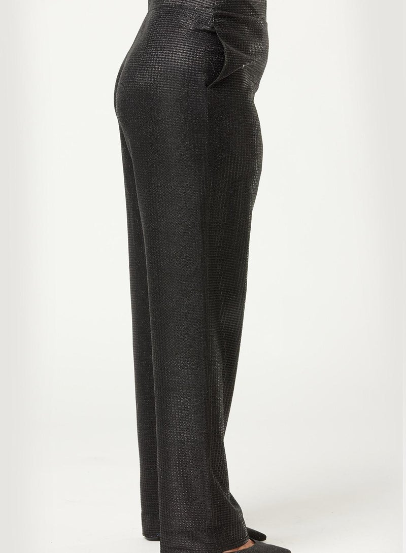 IZEL Over-sized Black Shimmer Two-piece Suit set with pants  - Image 4