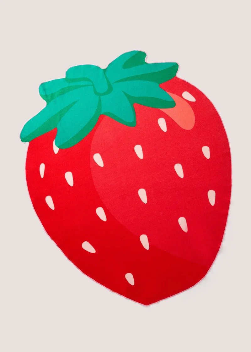Matalan Strawberry Shape Beach Towel Red
