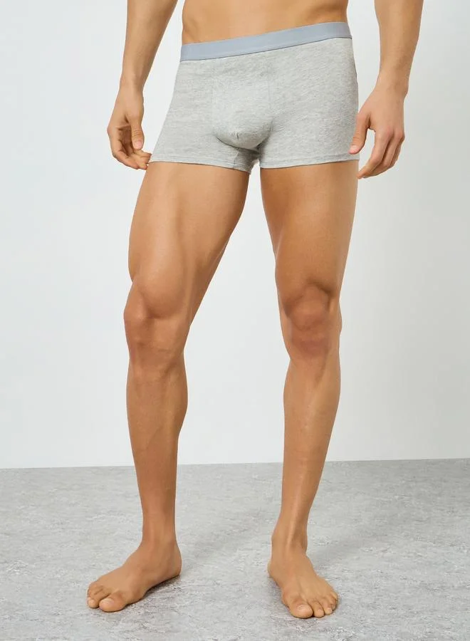 Men Grey Solid Cotton Trunks