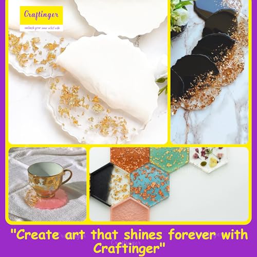 Craftinger Diy Resin Coaster Kit With 200Gm Epoxy Resin Moulds And More, Multicolor - Image 4