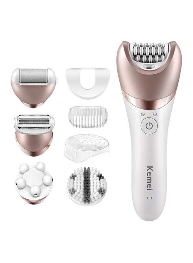 Kemei KM-8001 5-In-1 Waterproof Electric Epilator White/Rose Gold - Image 1