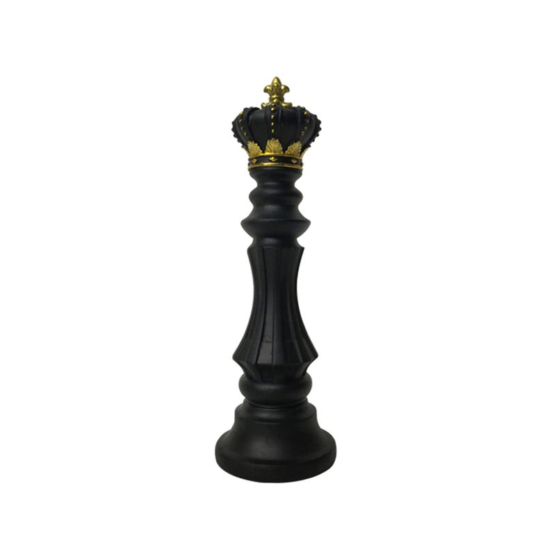 Ragyzity Chess King Statue Sculpture Ornament, Game Figure Decoration Ornament, Collectible Figurine Craft Furnishing for Home House Decoration Office Desk (King, Black) - Image 1