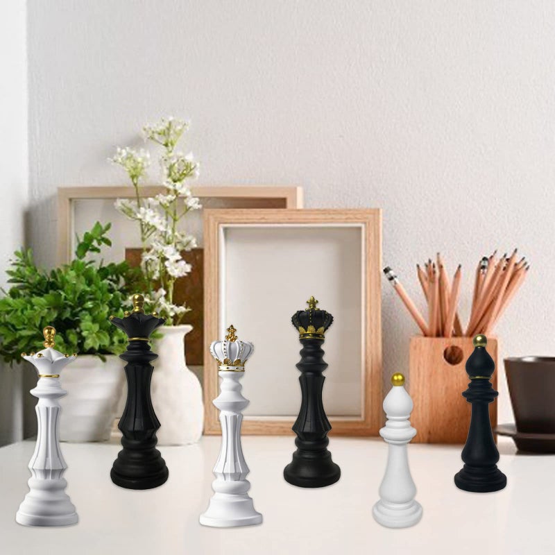 Ragyzity Chess King Statue Sculpture Ornament, Game Figure Decoration Ornament, Collectible Figurine Craft Furnishing for Home House Decoration Office Desk (King, Black) - Image 4