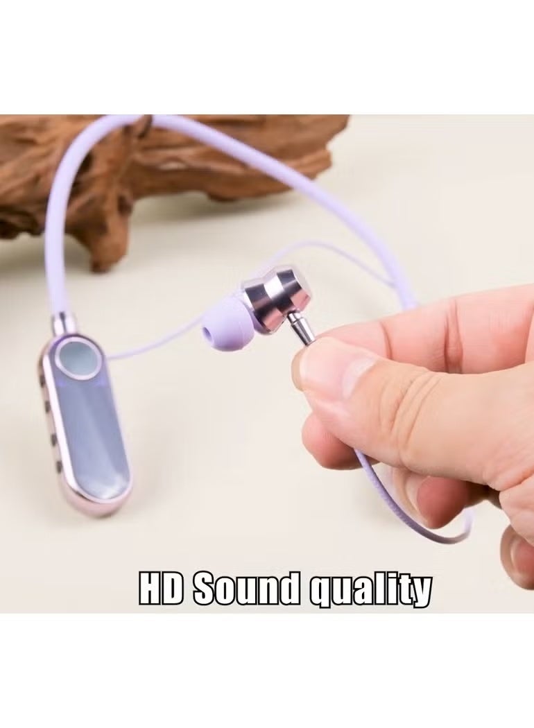 modio MZ800 Wireless Neckband Headphones with Bluetooth 5.4, LED Power Display, Super Bass Sound Quality, TF Card Support, 35-Hour Playtime, Ergonomic Comfortable Design – Premium Gold Neckband Earphones for Music, Travel, Work, and Fitness - Image 4