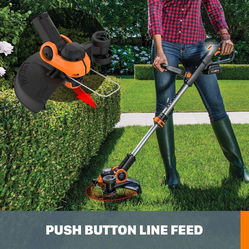 Worx String Trimmer Cordless 3.0 20V PowerShare 12" Edger & Weed Trimmer (Tool Only) WG163.9 - Image 5