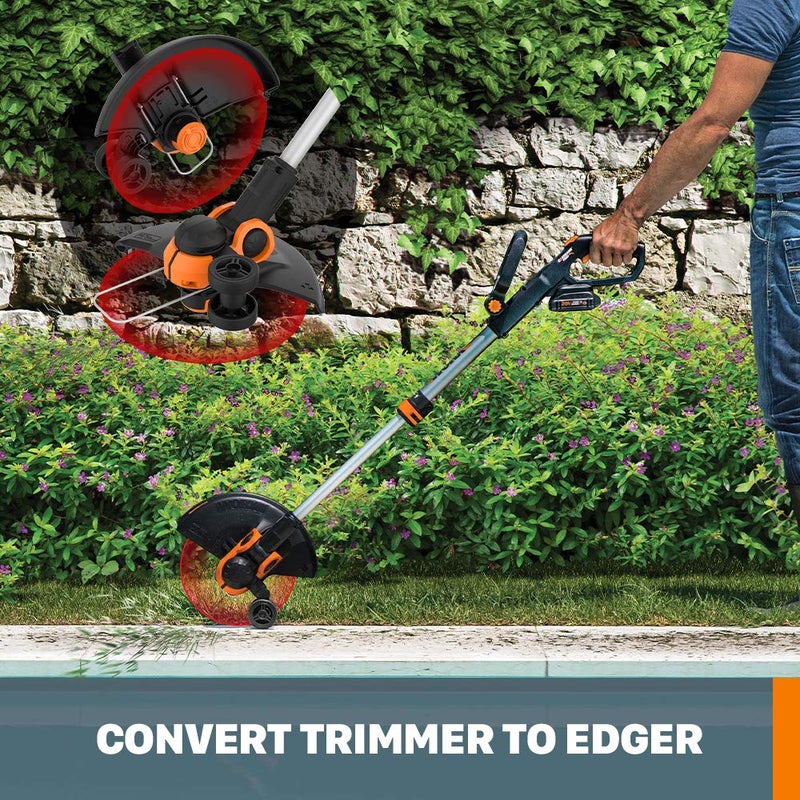 Worx String Trimmer Cordless 3.0 20V PowerShare 12" Edger & Weed Trimmer (Tool Only) WG163.9 - Image 3