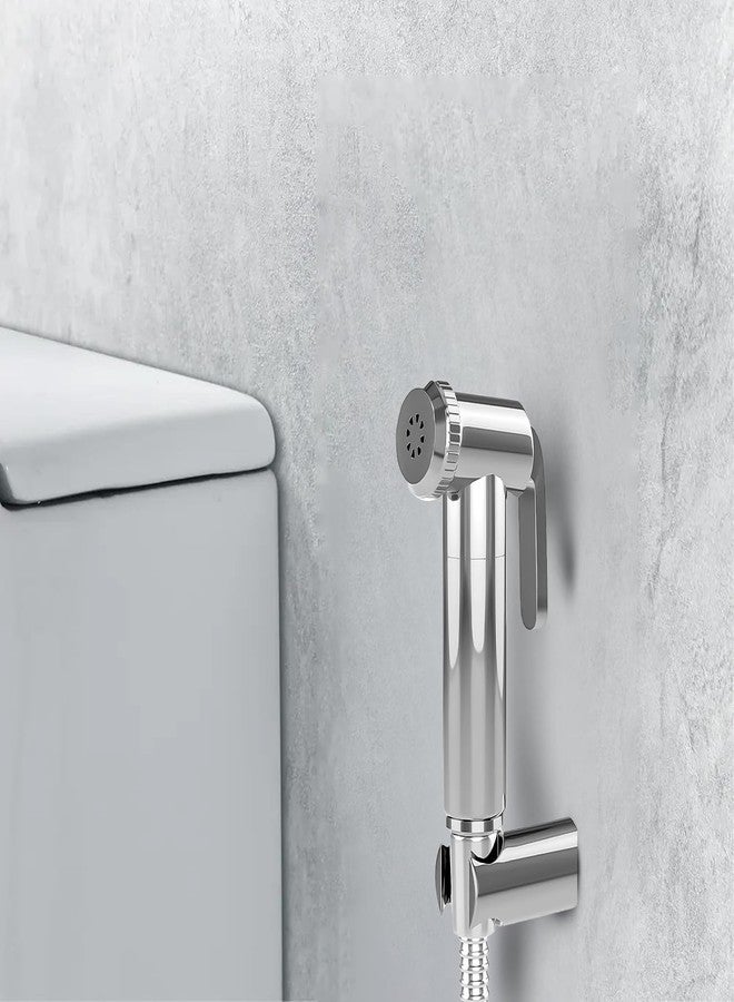 Jaquar Hand Shower (Health Faucet) with 8mm Dia, 1-Meter Flexible Tube & Wall Hook - Durable, Easy-Install Bathroom Shower Head Replacement, Sliver, Chrome Finish - Image 3