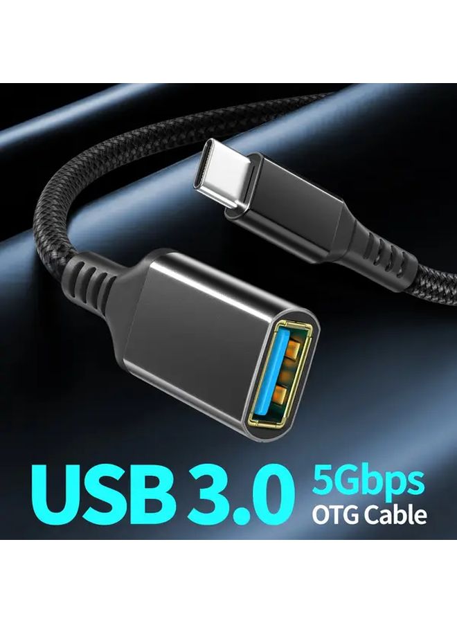 High Speed OTG Cable 5Gbps Type C To USB 3 0 Black Supports iPhone 15 16 Xiaomi - Image 3