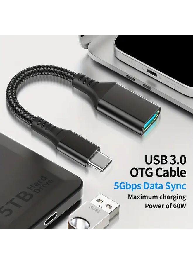 High Speed OTG Cable 5Gbps Type C To USB 3 0 Black Supports iPhone 15 16 Xiaomi - Image 5