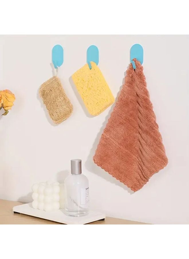 4pcs Blue No Drill Adhesive Wall Hooks Modern Home Decor Storage - Image 5