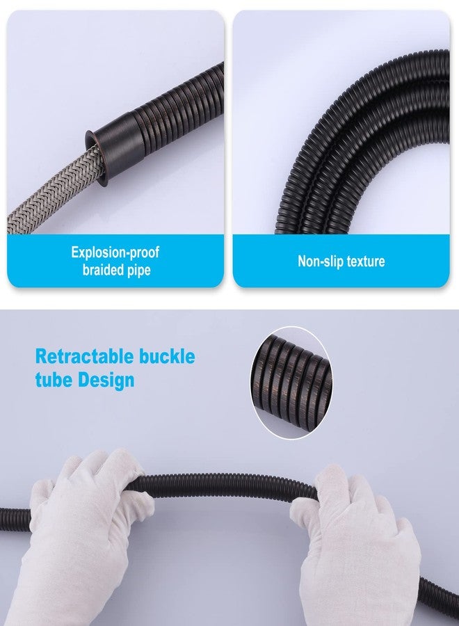 ALEASHA 79 Inches Shower Hose Oil-Rubbed Bronze Finished, ALEASHA SUS 304 Stainless Steel Extra Long Shower Head Hose Replacement Handheld Shower Head Hose for Pet Bathroom Bathing Cleaning - Image 3