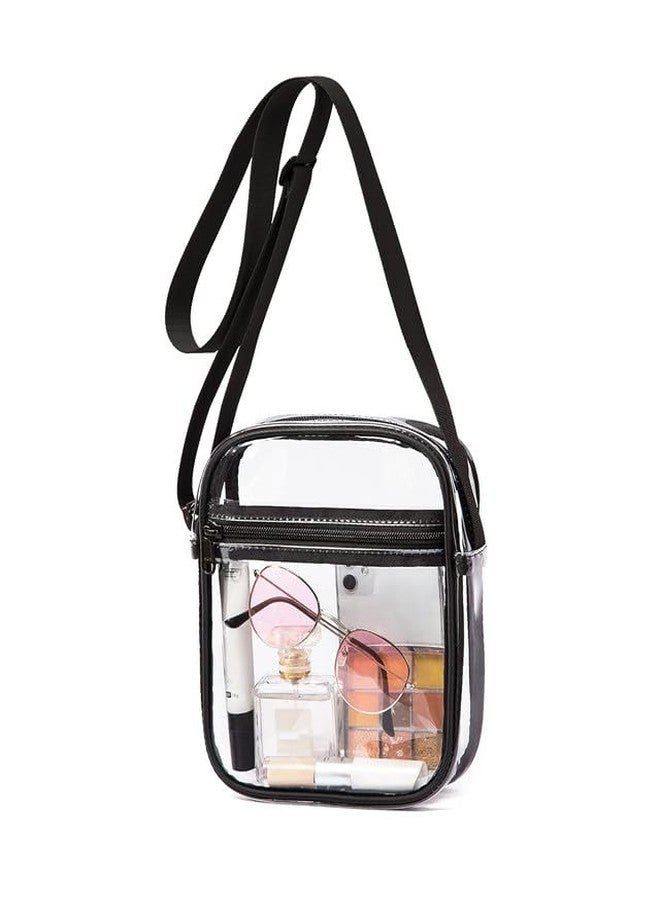 Sturdy International Stadium Approved PVC Purse - Clear Crossbody Bag with Front Pocket for Concerts, Sports, Festivals Small size - Image 1