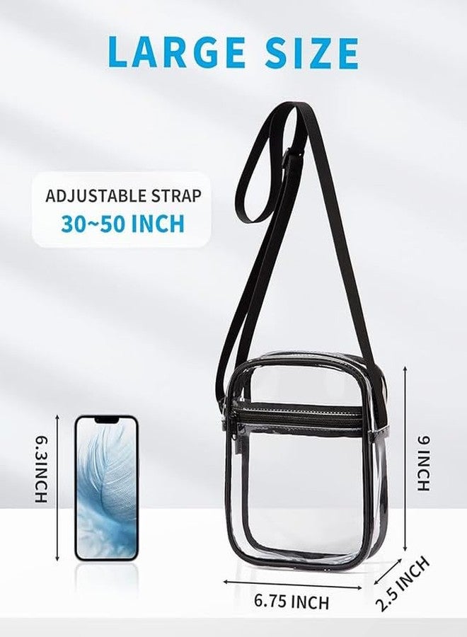 Sturdy International Stadium Approved PVC Purse - Clear Crossbody Bag with Front Pocket for Concerts, Sports, Festivals Small size - Image 3