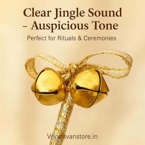 Vrindavanstore.in Wedding Welcome Bell Sticks Pack of 25 | Brass Golden Double Bells with Premium Organza Ribbon Wrap | Top Indian Wedding Celebration Props for Bride-Groom Entry, Baraat, Haldi - Image 2
