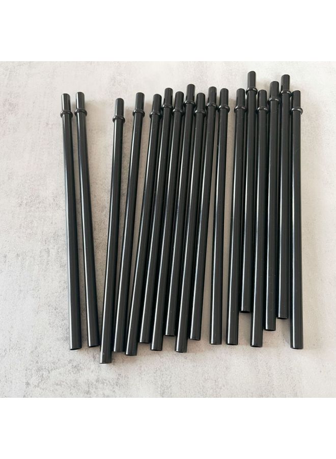 PP Solid Color Black Plastic Tube Without BPA With Ring Solid Color Opaque Straw Handle Cup Straw Independent Packaging-Color:Black-Specifications:Length Can Be Done.  - Image 5