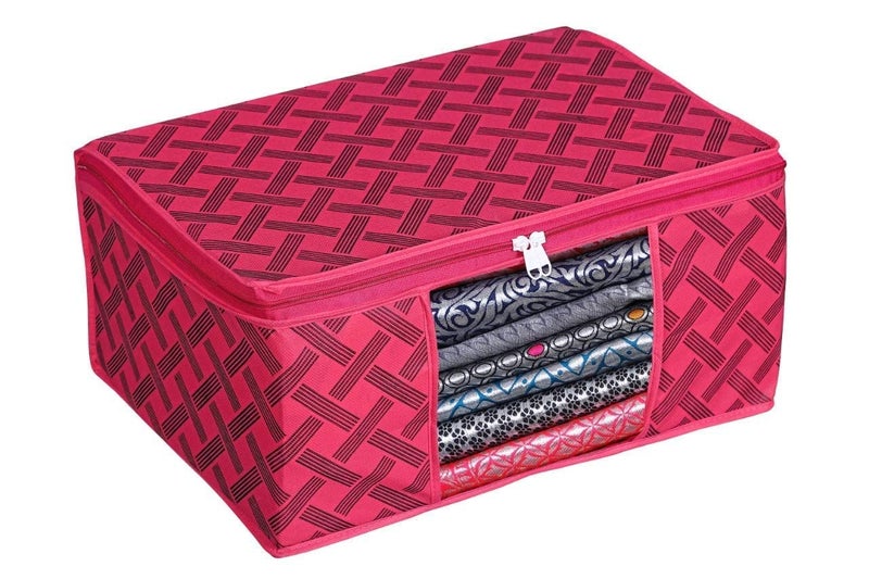 Perpetual Saree Organizer For Wardrobe - Foldable Saree Covers With Zip, Multipurpose Storage Bag For Suit, Lehanga, Dress Packing With Transparent Window Pack of 6 Pcs. (rcd1) - Image 2
