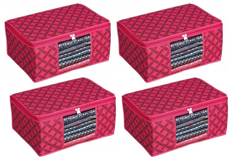Perpetual Saree Organizer For Wardrobe - Foldable Saree Covers With Zip, Multipurpose Storage Bag For Suit, Lehanga, Dress Packing With Transparent Window Pack of 6 Pcs. (rcd1) - Image 4