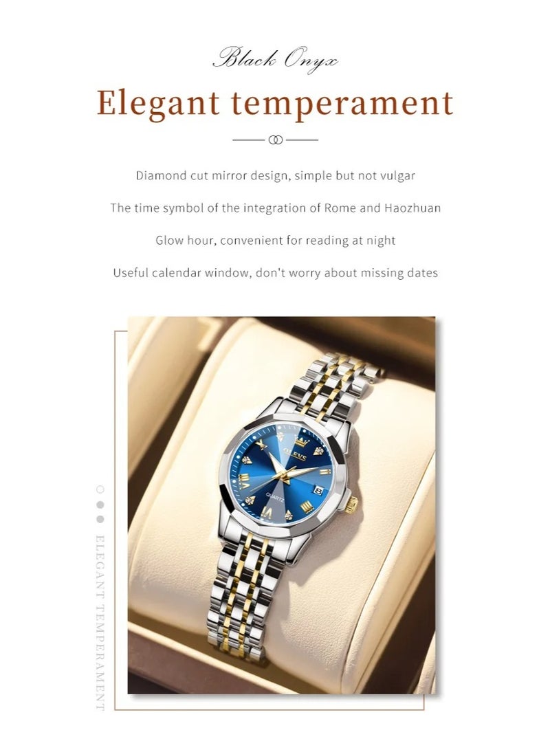 OLEVS OLEVS Top Brand Women's Watches Elegant Rhombus Mirror Original Quartz Ladies Wristwatch Stainless Waterproof Diamond Wristwatch - Image 2